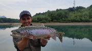 Nic and Co, Rainbow trout June lake S, Slovenia fly fishing